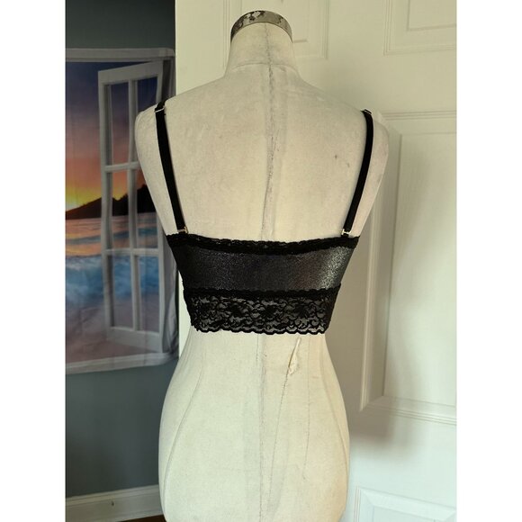 Victoria’s Secret bralette bandeau convertible metallic shimmer black Large - Picture 2 of 4